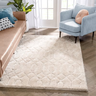 Well Woven Logan Winona Honeycomb Hexagon High Low Shag Area Rug