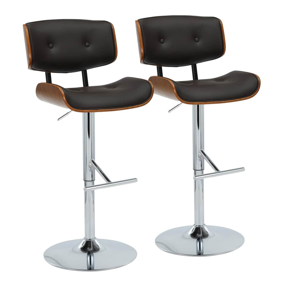 Carson Carrington Leksand Adjustable Bar Stool with Straight T Footrest (Set of 2)