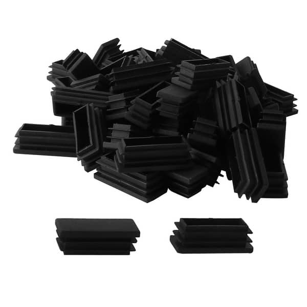 Plastic Ribbed Insert 60pcs 20x50mm Plastic Rectangle Ribbed Tube Inserts End Cap Furniture ...