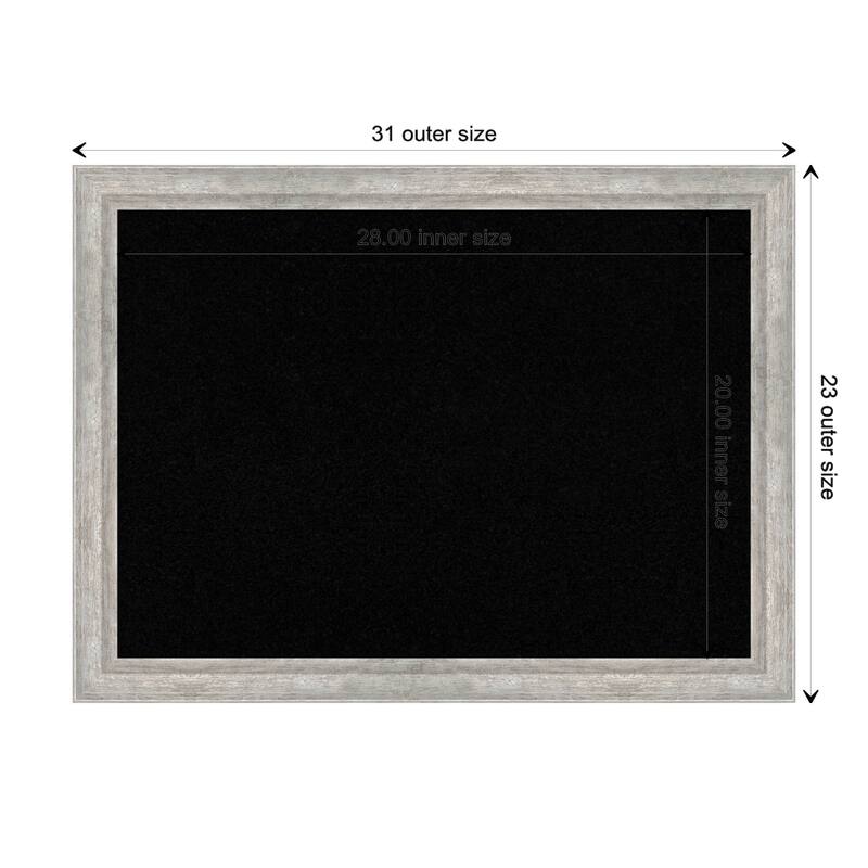 Angled Silver Wood Framed Black Corkboard Bulletin Board, Organization Board, Pin Board - Board Size 28x20