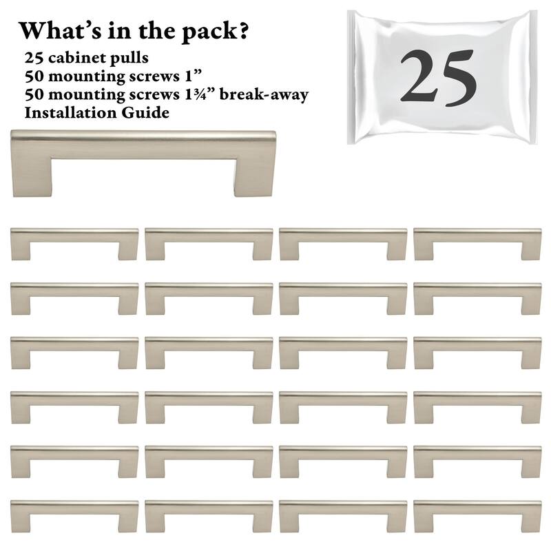 DesignPerfect DPA-S103-25PACK Ivan Pack of (25) 3-3/4” (96 mm) Center