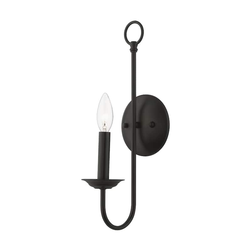 Livex Lighting Estate Single Light 16" Tall Wall Sconce - Black