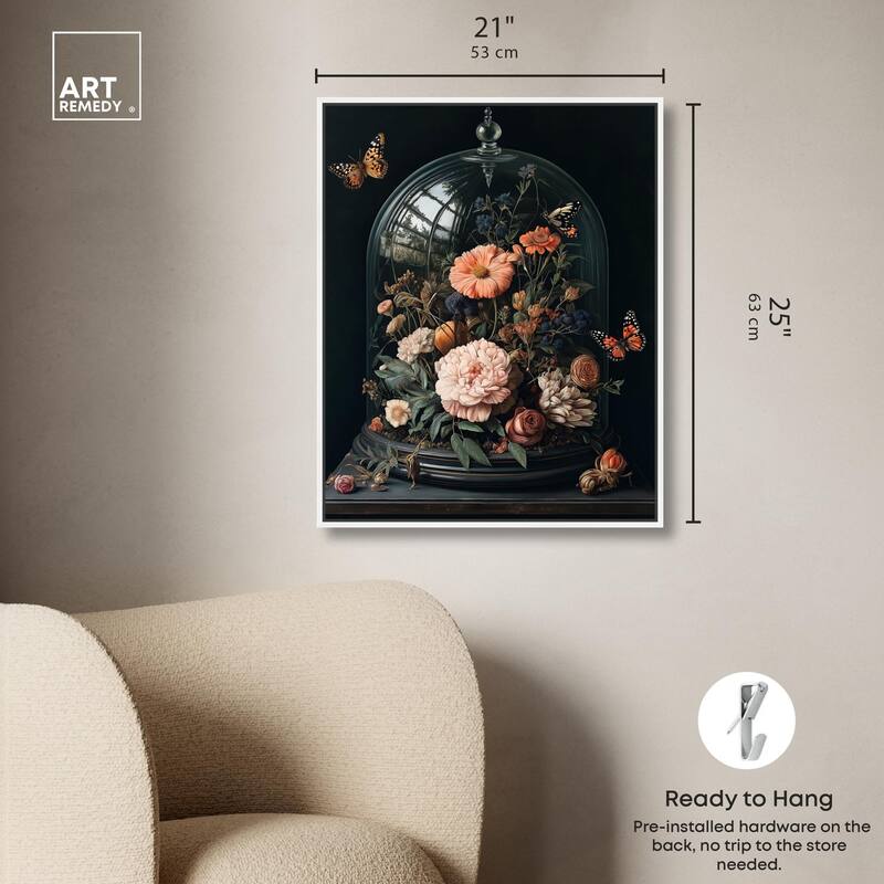 Bell Jar Garden I Canvas by Art Remedy