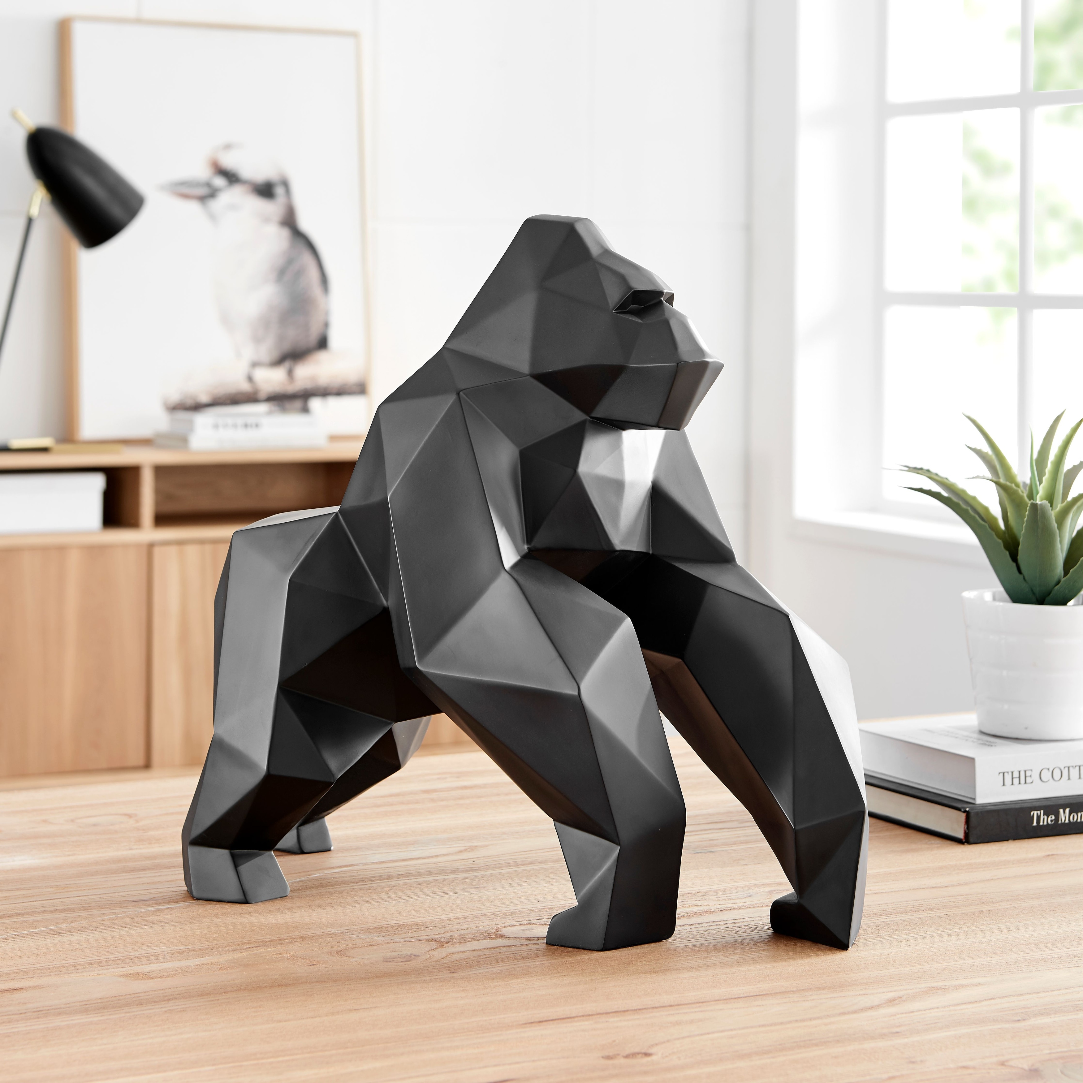 Geometric Ape Resin Sculpture