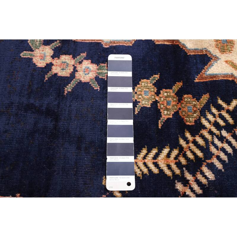 ECARPETGALLERY Hand-knotted Anatolian Vintage Dark Navy Wool Rug - 4'8 x 9'9