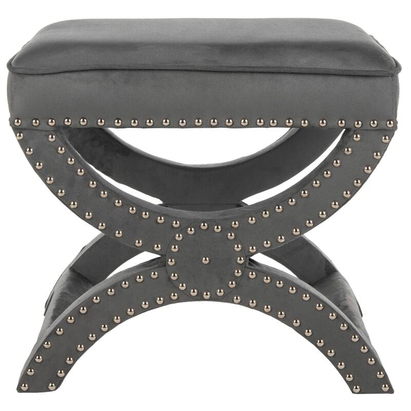 SAFAVIEH Ashanti X-Bench Ottoman - Grey