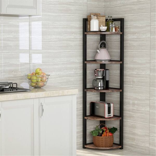 5 Tier Corner Shelves Storage Rack Bookshelf Overstock 29157717