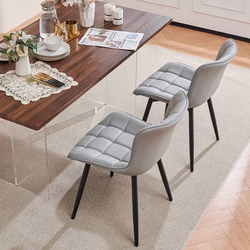 Modern Kitchen Dining Chairs, PU Leather Upholstered, Set of 2