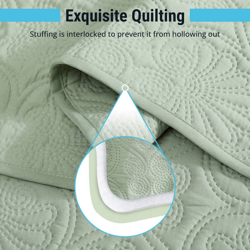 HLC.ME Benji - 3 Piece Size Quilt Set, Lightweight Bedspread Coverlet Set
