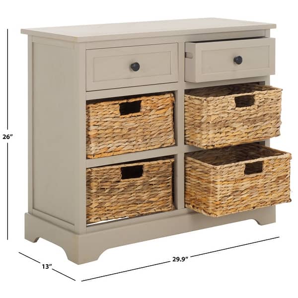 dimension image slide 1 of 5, SAFAVIEH Cape Cod 6-Drawer Storage Unit - 30" W x 13" D x 28" H