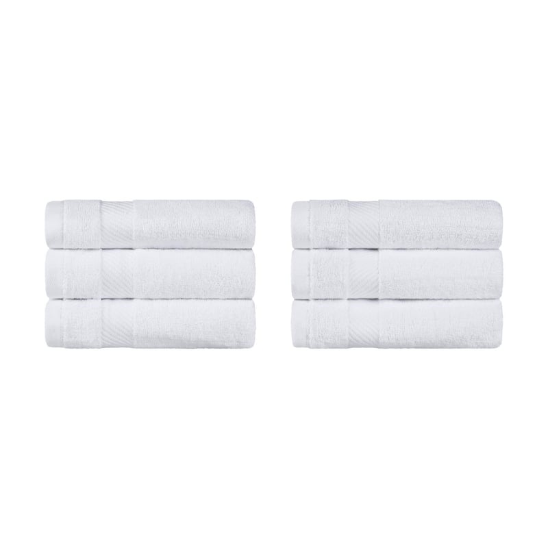 Superior Luxury Solid Highly Absorbent Egyptian Cotton Hand Towel - (Set of 6)