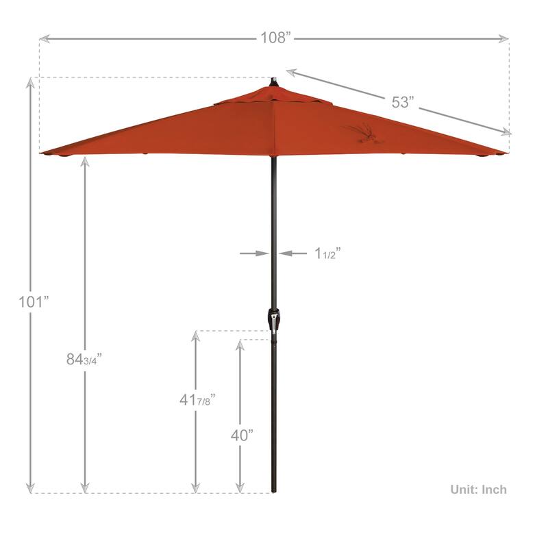 North Bend 9-foot Crank Open Auto-tilt Bronze Finish Patio Umbrella by Havenside Home (Base not included)