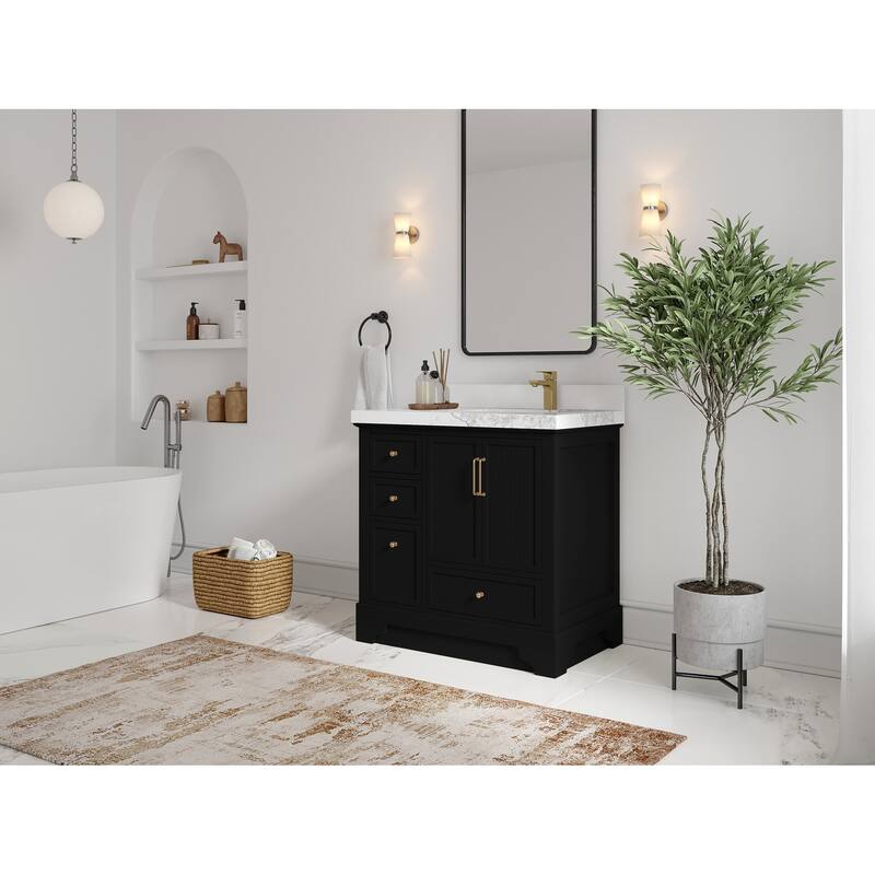 Willow Collections 36 in. W x 22 in. D Alys Right Offset Sink Bathroom Vanity with Countertop