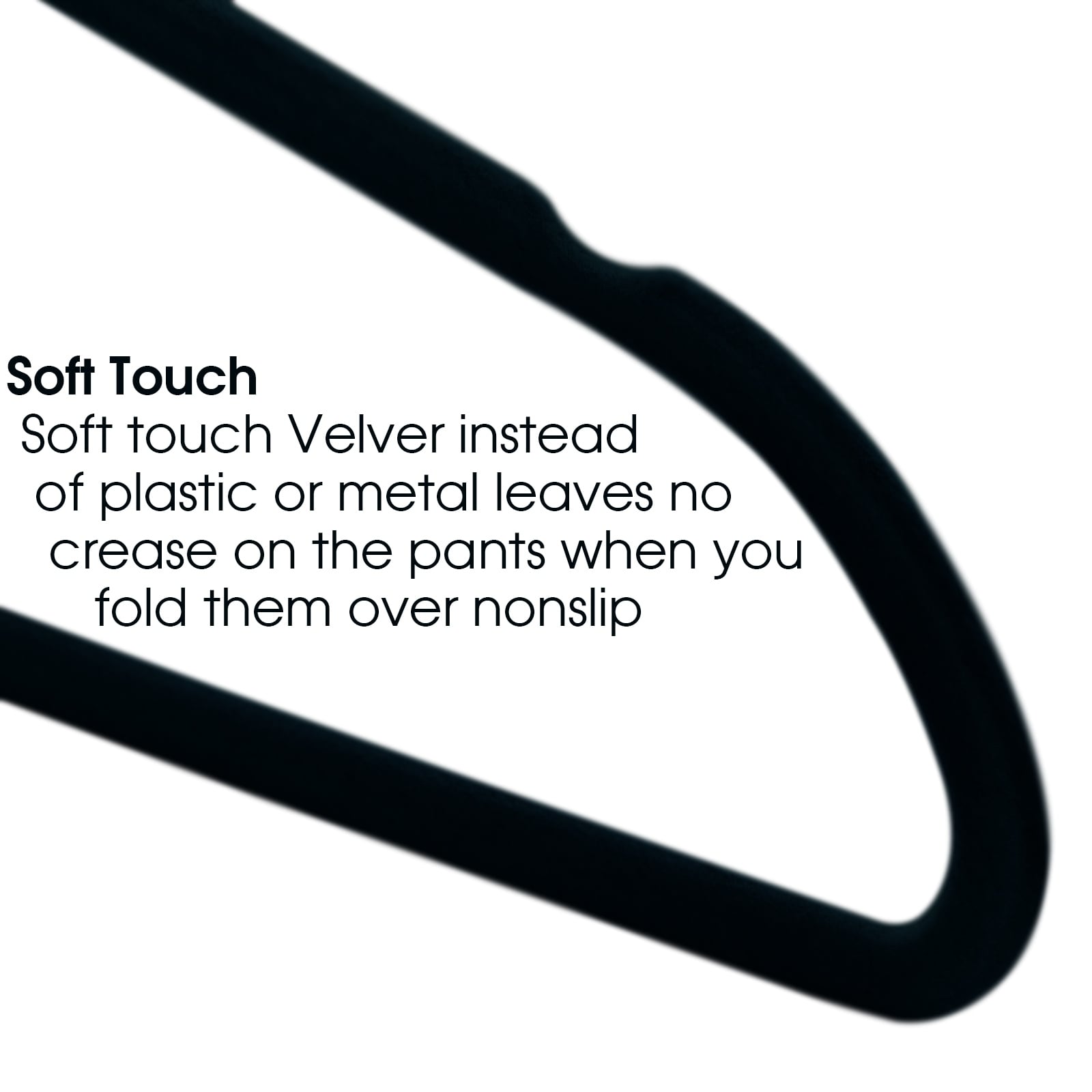 Elama Home 50Pc Velvet Slim Clothes Hangers w/SS Swivel Hooks in Black