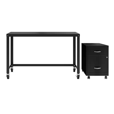 Space Solutions Home Office Desk and Storage Set