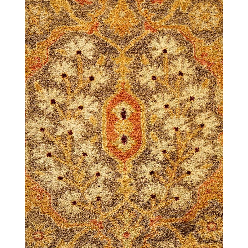 Overton Hand Knotted Wool Vintage Inspired Traditional Ottoman Green Runner Rug - 3' 1" x 22' 1"