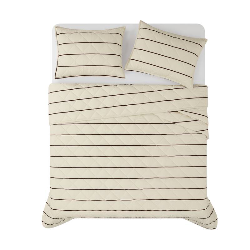 Brooklyn Loom Hayward Stripe 3 Piece Quilt Set