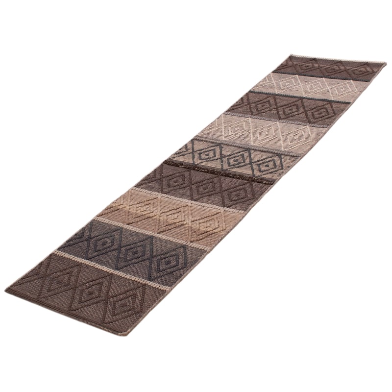 ECARPETGALLERY Braid weave Sienna Brown Wool Rug - 2'7 x 10'0