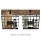 preview thumbnail 4 of 5, Hanging Double Wire Basket Organizer - Wall Mount Storage, Rustic Style by Lavish Home - 24 x 2.5 x 12
