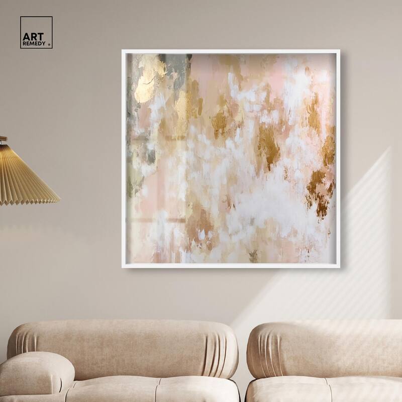 Golden Glimmer Gesture III Shadowbox by Art Remedy