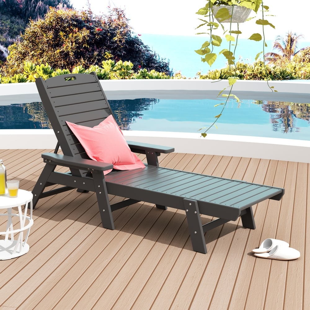 Laguna Hdpe All Weather Outdoor Patio Pool Reclining Chaise Lounge