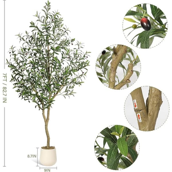 2 Pcs Faux Artificial Olive Tree for Home Office Living Room Decor ...