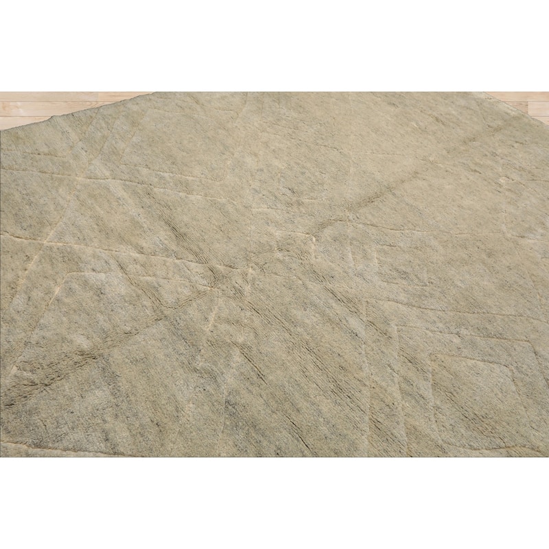 8x10 Tibetano Hand Knotted Wool Beige Moroccan Modern & Contemporary Rug - 8' x 10'