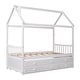 preview thumbnail 4 of 16, Elegant design,Twin size Wooden House Bed with Trundle and 3 Storage Drawers