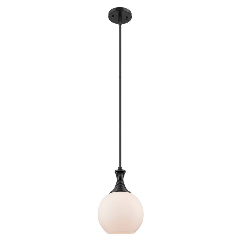 Innovations Lighting Downtown Urban - Astor - 1 Light 8" Metal Detailed Stem Hung Mini Pendant - Matte White/Matte Black