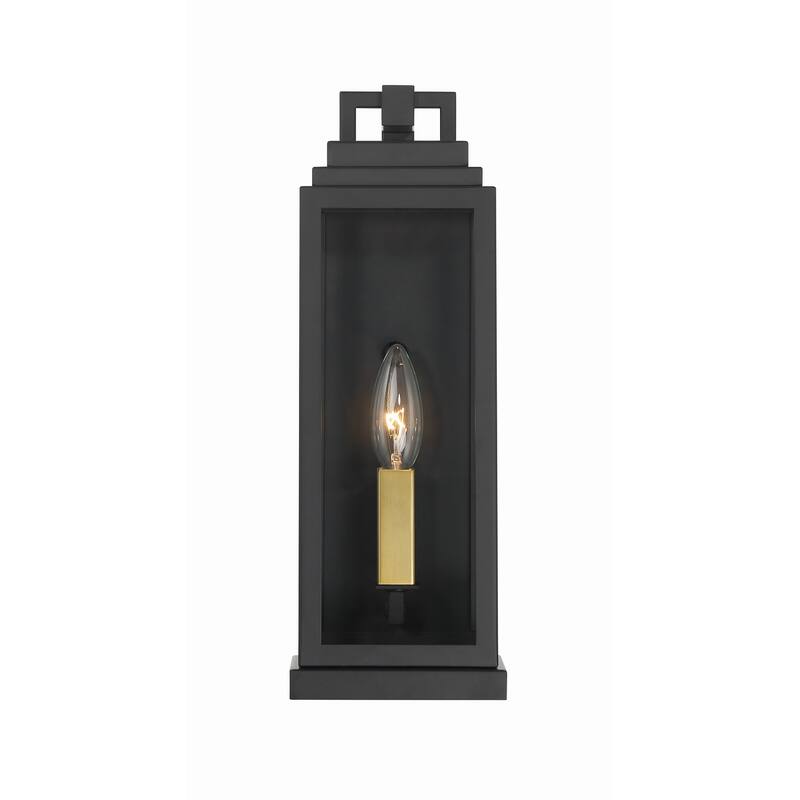 Aspen 1 Light Matte Black Outdoor Sconce - 5"W x 14"H x 4.5"D - 5"W x 14"H x 4.5"D
