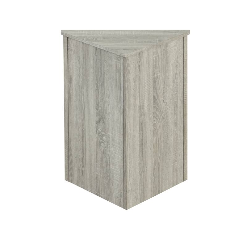 Triangle Corner Storage Cabinet, Freestanding Floor Cabinet, Double Door Bathroom Cabinet with 2 Tier Adjustable Shelves