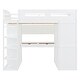 preview thumbnail 3 of 38, Full Size Loft Bed Kids Bed with Desk, Wardrobes, 4 Drawers and 4 Shelves,Left-Side Storage and Drawers