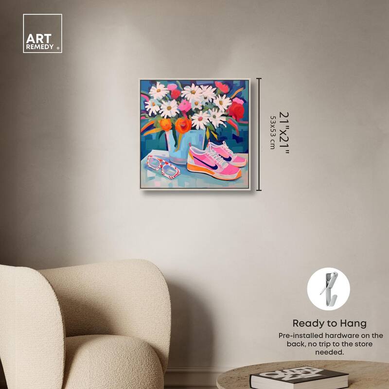 Whimsical Sneakers Flower Vase Canvas by Art Remedy