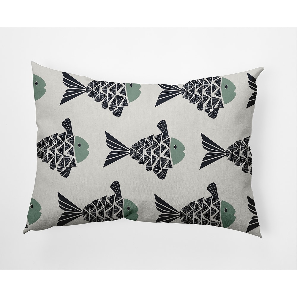 Fish Tales Nautical Indoor/Outdoor Throw Pillow