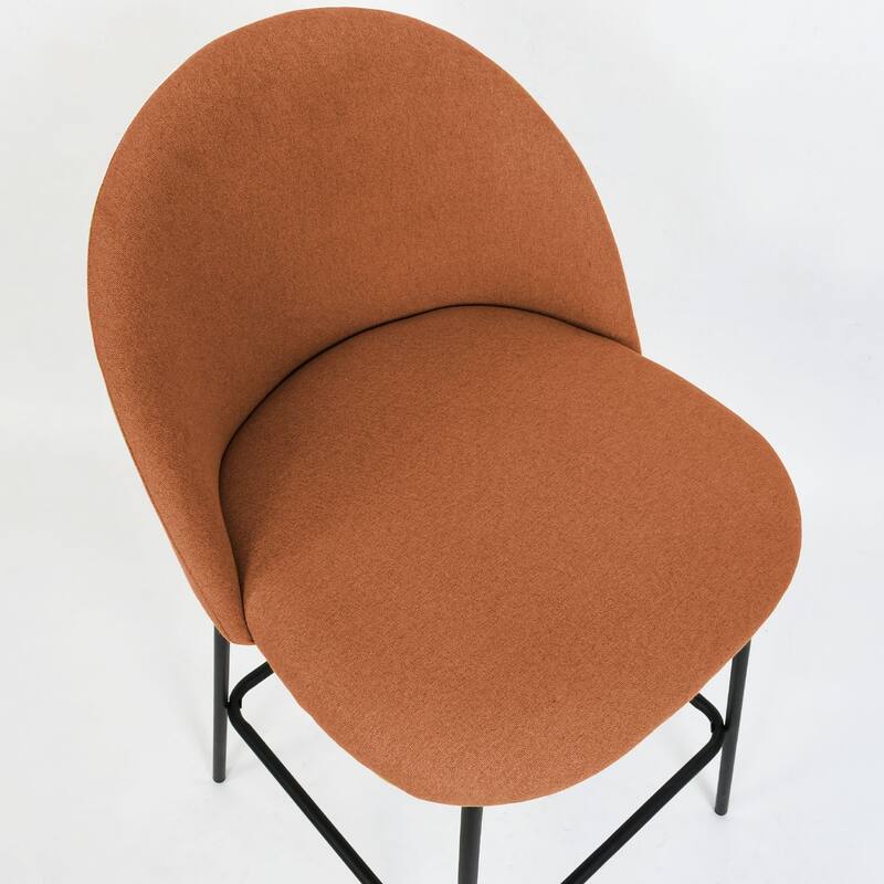 Nano Upholstered 25 inch Metal Frame Counter Stool (Set of 2) - 36"x19"x18"