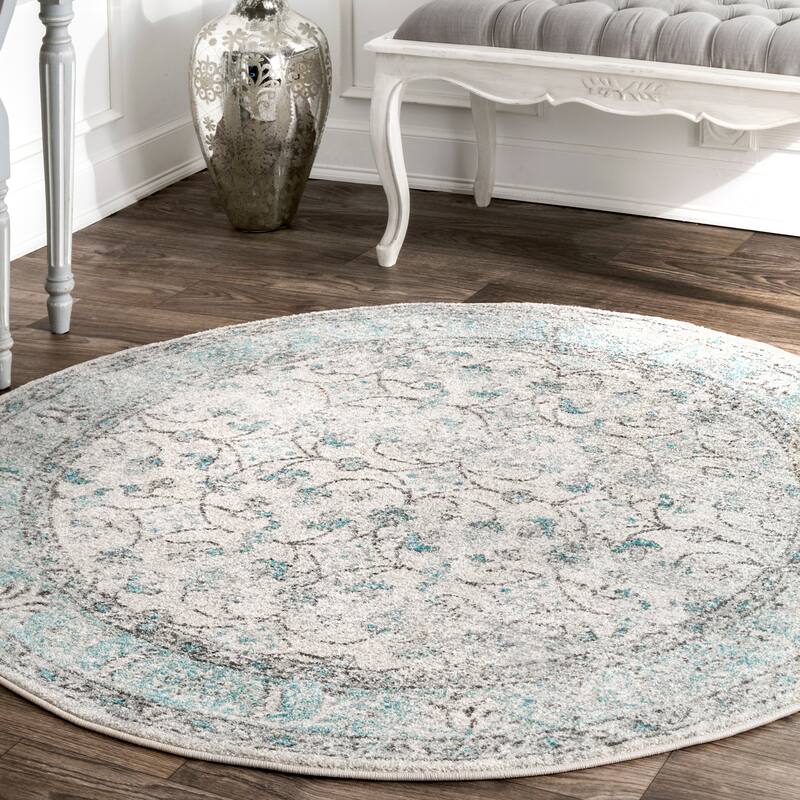 Nuloom Rio Transitional Farmhouse Area Rug - 8' Round - Aqua