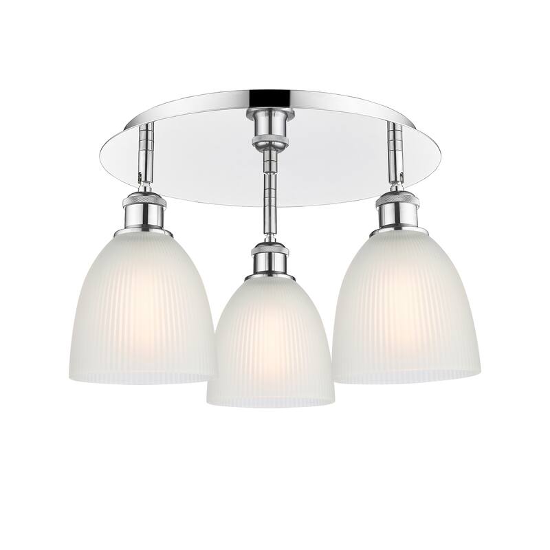 Innovations Lighting Castile - 3 Light 18" Flush Mount - Polished Chrome/White
