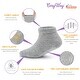 preview thumbnail 2 of 2, CozyWay CozyWay Non-Slip Ankle Grip Low Cut Toddler Socks, 14 Pack, Gray, 1-3 Years Old