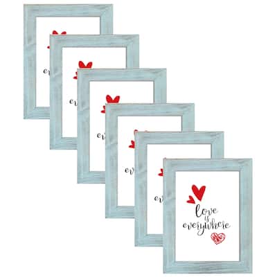 Adeco Distressed Natural Wood Picture Frame