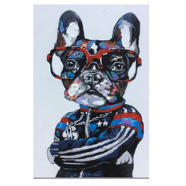 slide 1 of 3, Cool Dog with red glasses