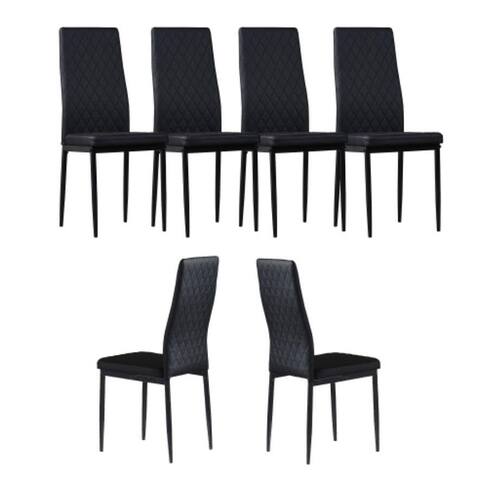 Modern minimalist dining chairs in black with set of 6
