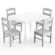 preview thumbnail 1 of 8, Costway Kids 5 Piece Table & Chair Set Wooden Children Activity - See Details White+Gray - See Details