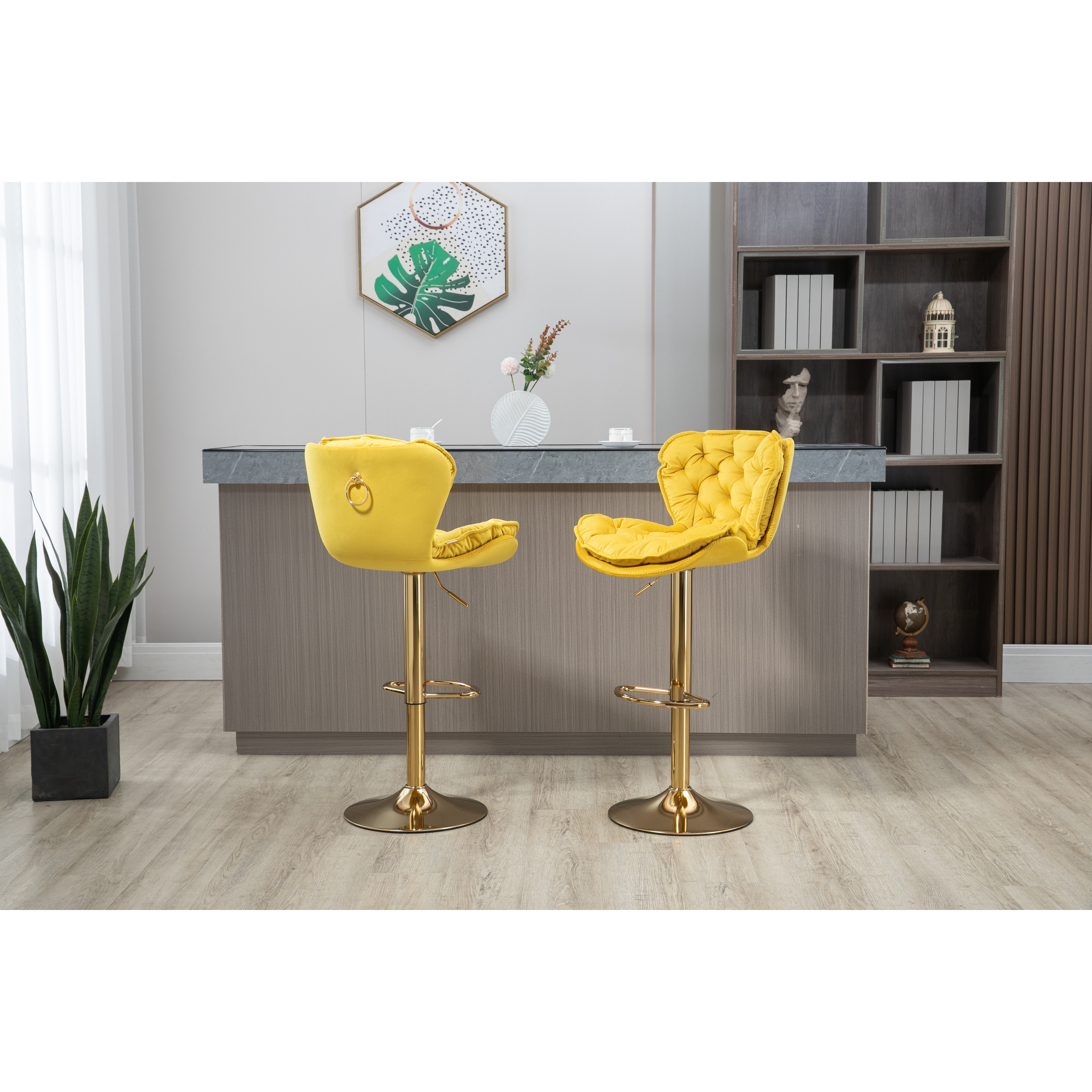 Mustard yellow best sale counter height stools