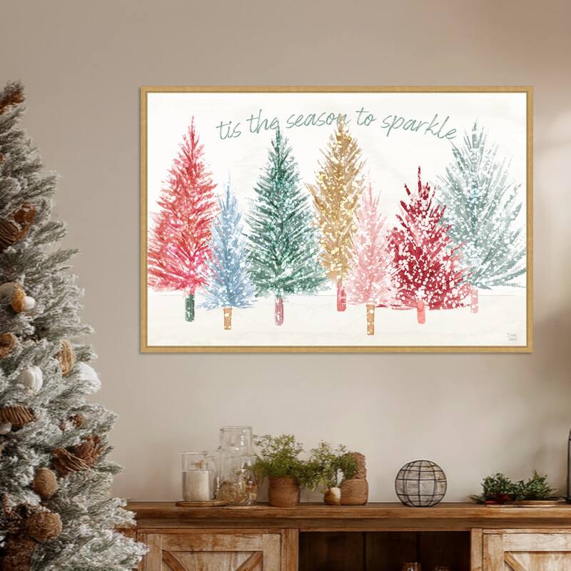 Holiday Sparkle I by Dina June Framed Canvas Wall Art Print - Sylvie Bright Gold