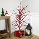 preview thumbnail 3 of 4, 5' Artificial Red Berry Christmas Twig Tree Unlit
