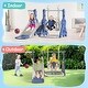 preview thumbnail 3 of 5, Blue 4 in 1 Toddler Slide and Swing Set Kid Slide, Indoor Outdoor Slide Toddler Playset Toddler Playground