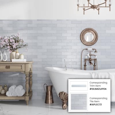 Apollo tile 2.5" x 8" Duchess Glossy Matte Gray Ceramic Tile (5.38 sq ft/case) - 38 Pack