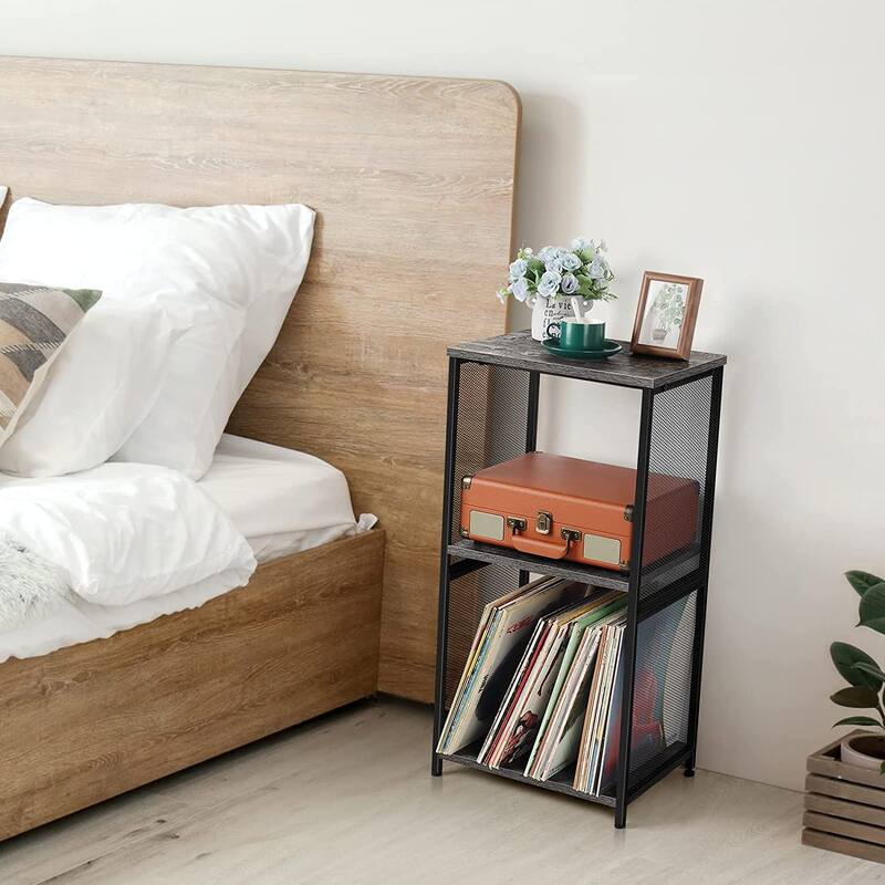 Vinyl Record Storage Holder Turntable Stand Cabinet