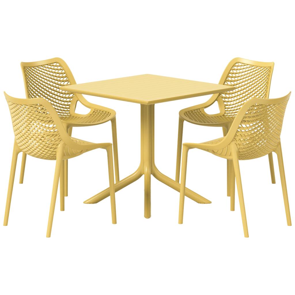 Frond and Form 4-Person Outdoor Square Dining Set