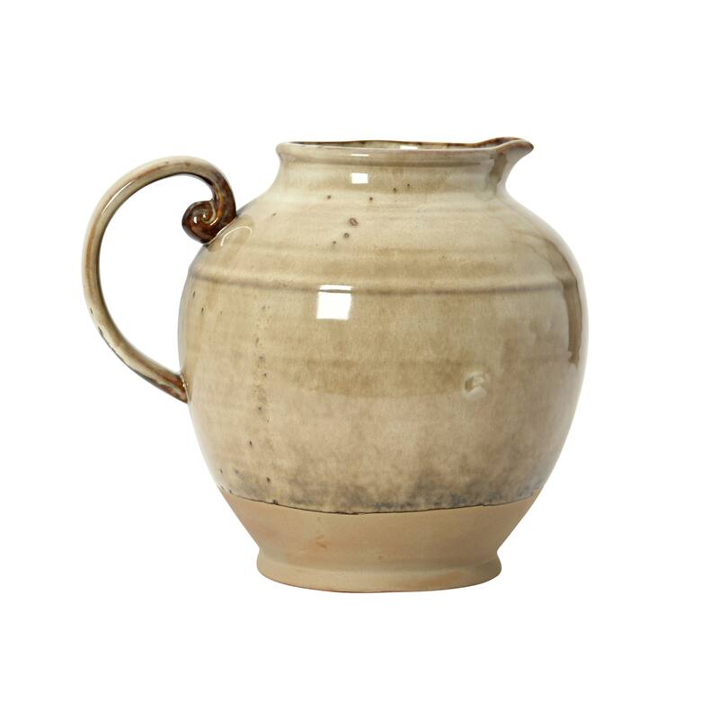 Stoneware Pitcher with Reactive Glaze - 8.0"L x 6.5"W x 6.9"H